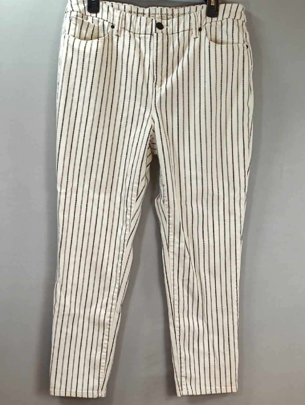 Chicos Women's Girlfriend Slim Leg Ankle Striped Pants Size 2R